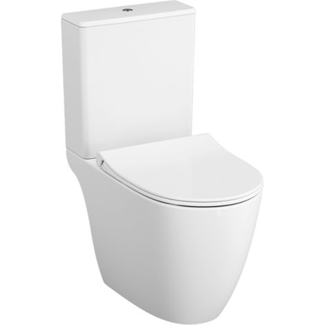 Inodoro de pie VitrA Sento compacto sin reborde + asiento de cierre suave
