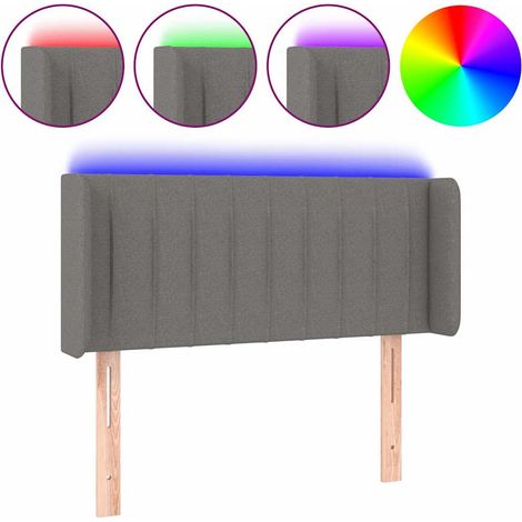 Maison Exclusive - Cabecero con luces LED de tela gris oscuro 93x (1/5)