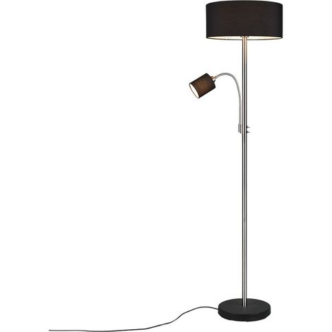 Lampadaire  Motel 1x60W E27 + 1x10W E14 Nickel Mat (1/5)