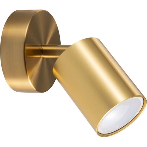 Spot mur/plafond doré alu orientable 1xGU10 10W Polux