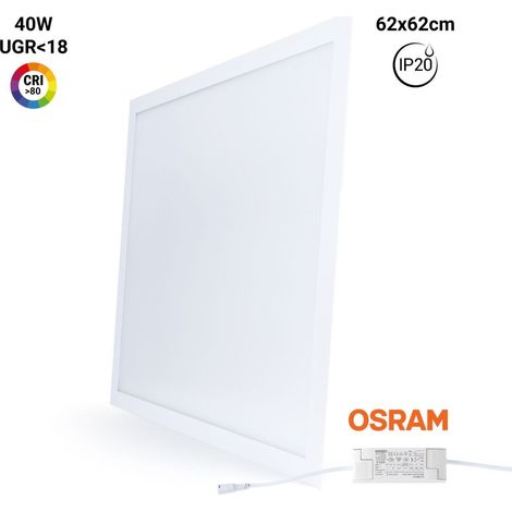Painel de LED embutido Backlight 62x62cm - 4800lm - Driver Osram - 40W - UGR18 - IP20 Direita