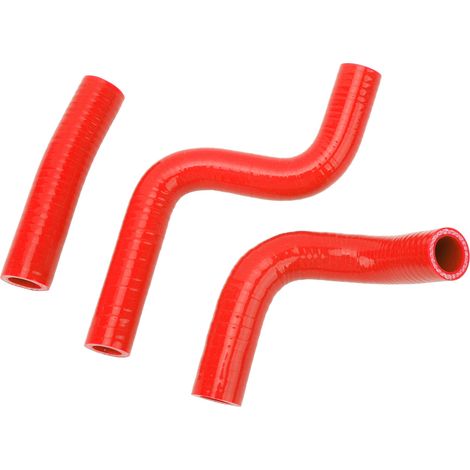 Jeu de 3 durites silicone liquide de refroidissement radiateur, connexion étanche, résistant à la chaleur, compatible KX80 KX85 KX100, rouge (1/5)