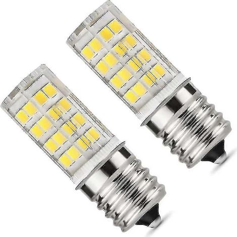 Lot de 2 ampoules LED E17 4 W à intensité variable pour four à micro-ondes, lumière du jour 6000 K équivalent à une ampoule halogène 40 W, en céramique (1/5)