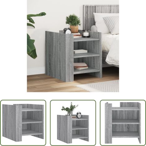 vidaXL Table de chevet design élégant - Table de chevet sonoma gris 45x50x50 cm bois d'ingénierie (1/5)