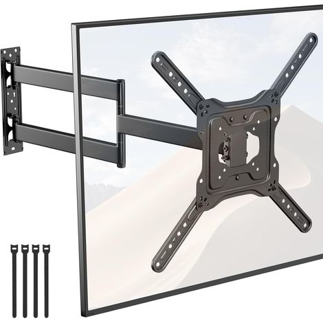 Support Mural TV à Extra Longue Portée 728 mm pour TV 23-65 Pouces LCD/LED/OLED, Support TV d'angle avec Support pivotant et inclinable à 180°, VESA 400 x 400 mm Max. VESA 400 x 400 mm (1/5)