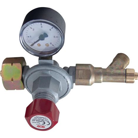 GCE Regler für Propanflaschen 5/11/33kg mit Manometer Gasdruck 0,5-4bar (1/3)