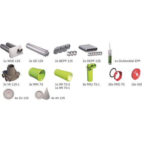 BOSCH Wohnungslüftungspaket BOPA VE101 Luftverteilpaket Rundrohr bis 100 m2 - 7739621037
