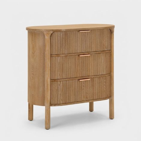 Kommode mit 3 Schubladen aus Holz und Metall Goteborg (1/5)