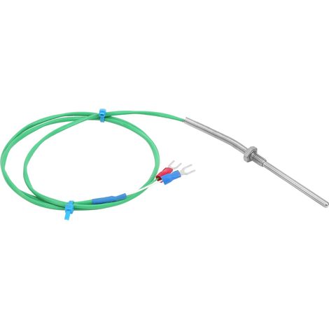 Sonde thermocouple de type K, paire torsadée, capteur de température à vis blindée 0200℃ Vert M6x50mm (1 mètre) (1/5)
