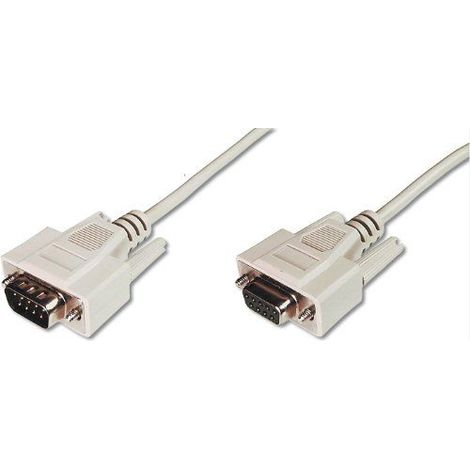 Digitus Seriell Anschlusskabel [1x D-SUB-Stecker 9pol. - 1x D-SUB-Buchse 9pol.] 5.00 m Beige (1/3)
