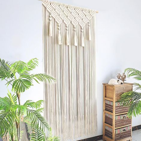 Makramee-Türvorhang – Bohème-Stil – Wandbehang – Dekoration für Balkon und Fenster – 65 x 200 cm (1/5)