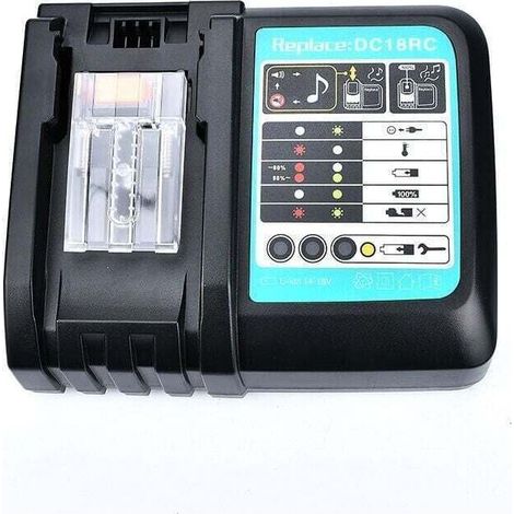 Chargeur de batterie lithium-ion 14, XU,4 V 18 V avec écran LED de remplacement pour batteries lithium-ion Makita BL1850 BL1840B BL1820 BL1815 BL1860 BL1430 BL1450 BL1830 - KZQ (1/4)