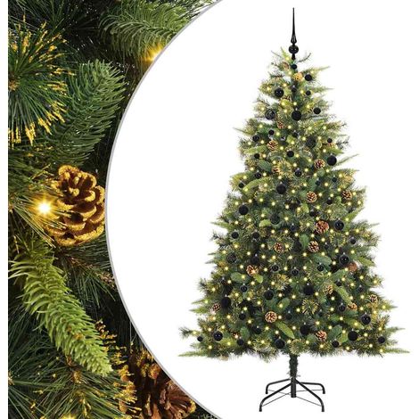 Árbol de Navidad artificial con ramas plegables y conos 210 cm vidaXL (1/5)