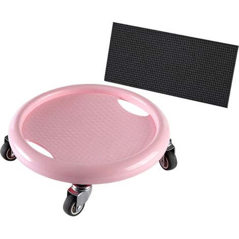 Roulette abdominale (tapis de genoux inclus) — Pivot à 360°, appareil unisexe pour le renforcement du tronc et des abdominaux, conception à 4 roues