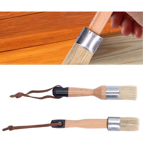 Set aus 2 runden Zeichenpinseln, 2,5 cm (1 Zoll), aus reinen Wildschweinborsten. (1/5)