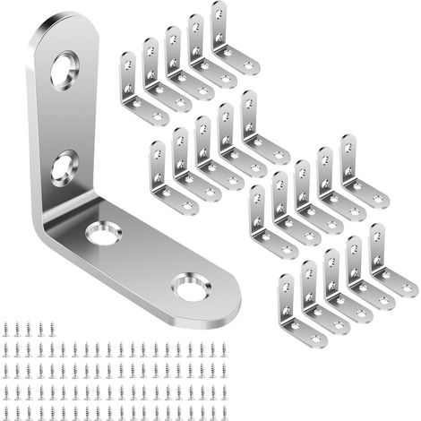 Équerre de Fixation en Métal equerre Inox,Lot de 20 Équerres de Fixation 4040mm pour la Fixation et la Réparation de Meubles (1/5)