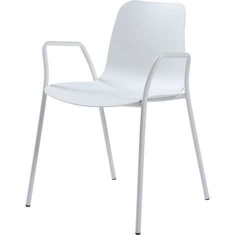 Chaise de salle à manger 80 x 58 x 52 cm blanc (1/5)