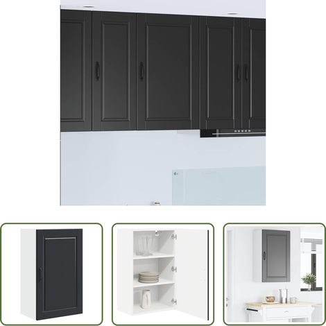 vidaXL Küchenregal -  Küchenschrank mit Regal Schwarz 50 x 31 x 80 cm Holzwerkstoff (1/5)