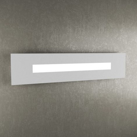 Applique Moderna Rettangolare Wally Metallo Grigio 1 Luce 2G11 71Cm (1/5)