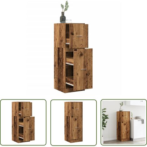 vidaXL Apothekerschrank Altholz-Optik 40x41x118 cm Holzwerkstoff (1/5)