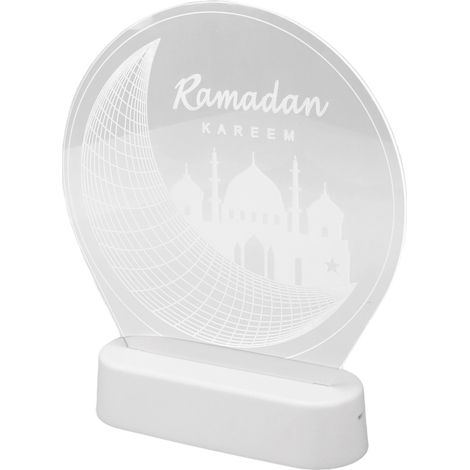 Ramadan-LED-Licht, 3D-Acryl, RGB-Dekorationsfarben, farbenfrohes Eid-Mubarak-Nachtlicht mit Fernbedienung für muslimische Familien (1/5)