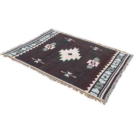 Couverture de pique-nique multifonctionnelle à pompons, douce, légère et pliable, idéale pour le camping, la plage et les sorties printanières. (1/5)
