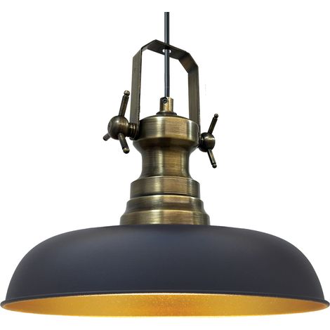 bamyum Nota Suspension Luminaire Vintage, Lustre Salon de 30 cm en Métal, Lampe E27 pour Chambre, Salle à Manger