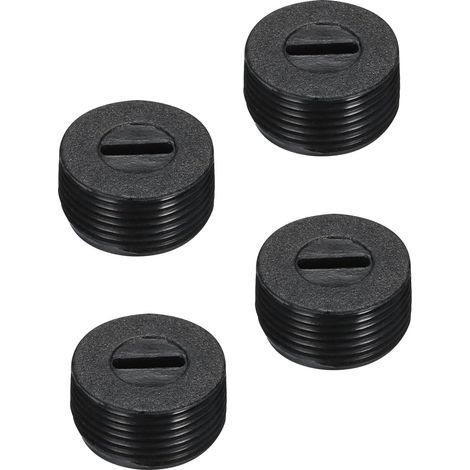 Plastic Brush Holder Cap for Electric Motor, Black Thread, 15 mm/0.59 inch Outer Diameter, 8 mm/0.31 inch Height, Pack of 4 (1/5)