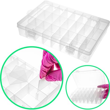 Organizador rectangular con cerradura y compartimentos, 195 x 130 x 36 mm. (1/4)