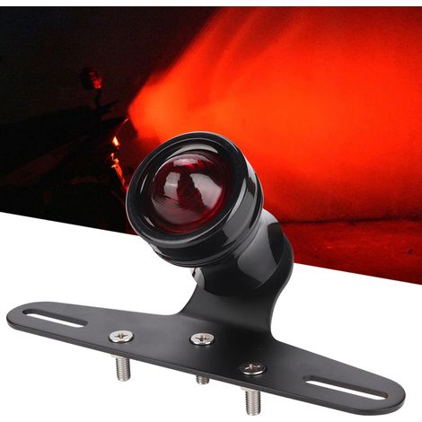 Feu arrière universel rétro à LED pour moto, feu stop/frein à lentille convexe (1/5)