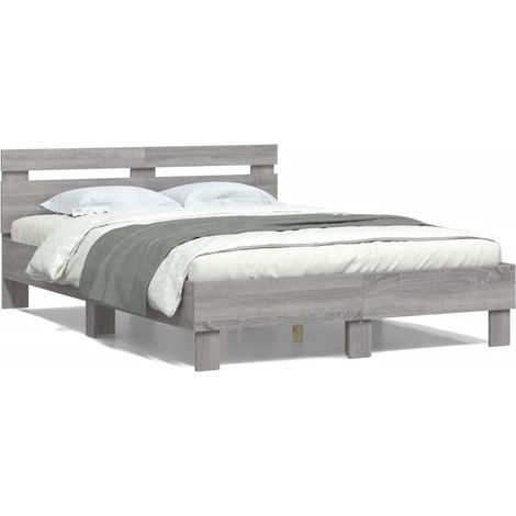 Maison Exclusive - Cama con cabecero madera de ingeniería gris So