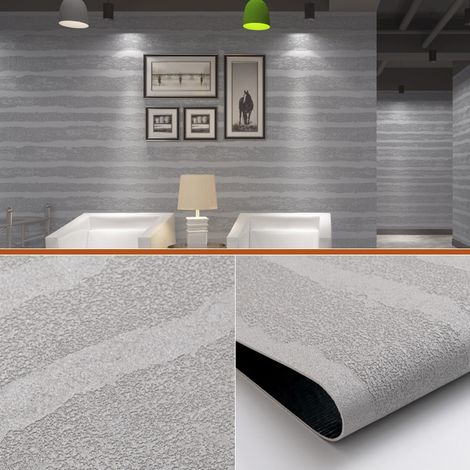 Panneaux muraux adhésifs en PVC, papiers peints autocollants pour salons et bureaux - 60 cm x 2,8 m (gris) (1/5)