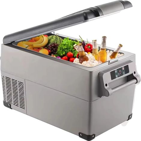Réfrigérateur de voiture, capacité de 35 litres, plage de refroidissement de -20℃ à 20℃, alimentation 12V DC, léger 15,4 lbs, compatible avec les camping-cars et les yachts (1/5)