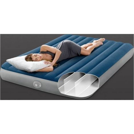 Matelas gonflable Prestige Downy 2 places avec pompe rechargeable - Intex