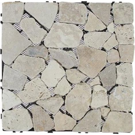 TRADE SHOP - Piastrella Giardino Effetto Marmo Pietre Naturali Pavimento Antiscivolo Ad Incastro 73561 - (1/4)