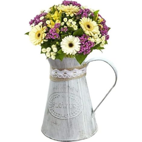 Vase de Fer, Vase de Fer Vintage, pichets de métaux rétro Fleurs pour Le Bureau de Maison Décoration de Noël de Style Campagne forgé (1/5)