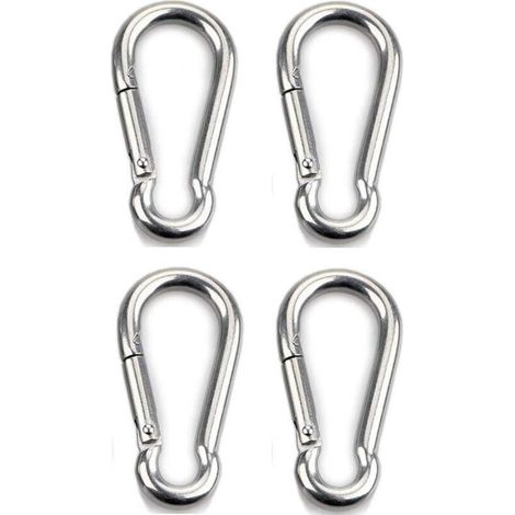 4pcs Mousqueton de Fixation pour Charges Lourdes, Sports, Chiens de Serrure, Hamac Balançoire, en Acier Inoxydable 304, 6mm Épaisseur (1/5)
