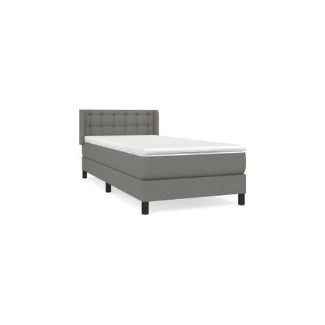 Sommier à lattes de lit et matelas Gris foncé 90x190 Tissu (1/5)