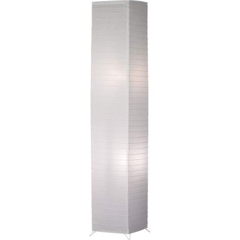 Lampadaire, Bamboo 2xE27, Max.60,0 W Papier, Blanc, Corps: Papier, Blanc L:25,0cm, L:25,0cm, H:130,0cm IP20,Interrupteur Pied (1/5)
