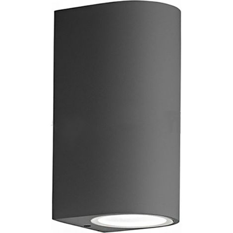 Applique esterno gea led vejo b ges904 gu10 led ip44 alluminio moderno lampada parete cilindro biemissione (1/5)