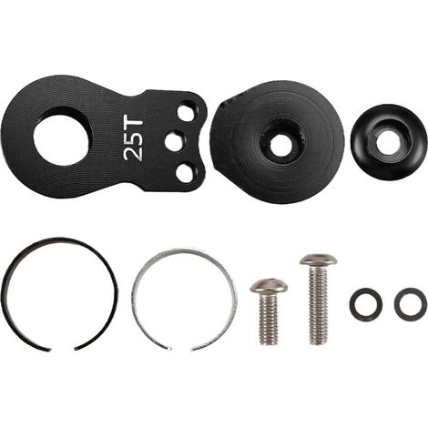 Brazo de servo de dirección de 25T y 3 orificios para coches RC Crawler, piezas de mejora de servo digital de alto torque, color negro.