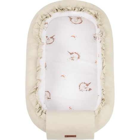 Capullo de algodón unicornio beige 80X45