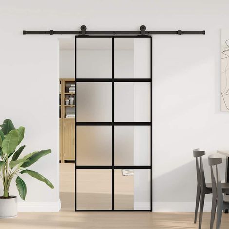 Maison Exclusive - Puerta corredera herrajes 90x205 cm vidrio tem
