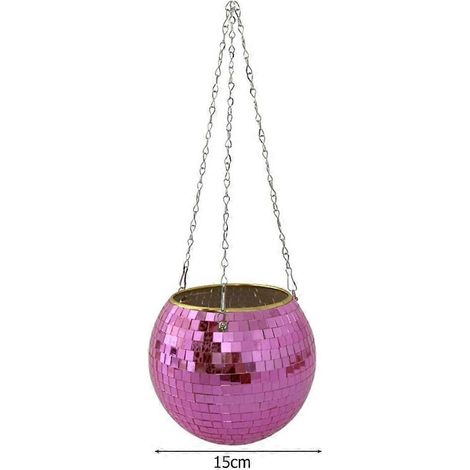 Pot de fleurs hémisphère miroir, panier suspendu, pot de fleurs boule miroir, ornements de jardin et de bureau