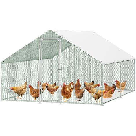 TolleTour Hühnerstall mit Dach 3x4x2 m Verzinkt aus Stahl Freilaufgehege für Hühner (1/5)