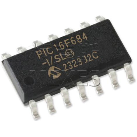 The PIC16F684-I/SL and PIC16F727-I/PT chips, electronic components and electronic parts (5 units of each) are shipped together.