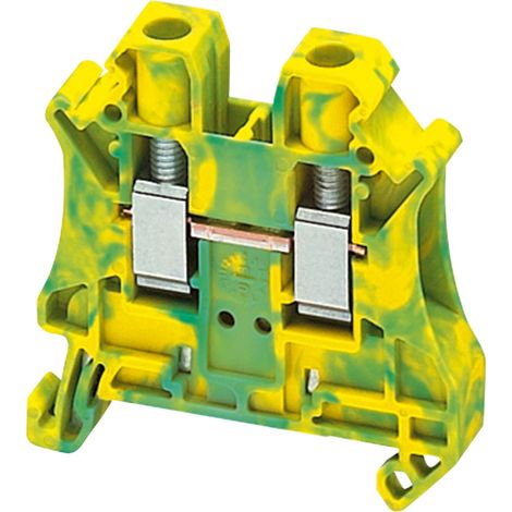Borne à vis pour conducteur de protection 2 points 6mm² vert/jaune SCHNEIDER NSYTRV62PE