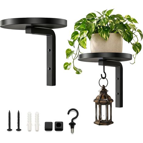 Support Plantes Interieur, Porte Plante Interieur avec Crochets Sellette pour Plantes Interieur Métallique 2pcs Porte Plante Piedestal, Supports de Pots de Fleurs pour Salon, Bureau et Couloir (1/5)