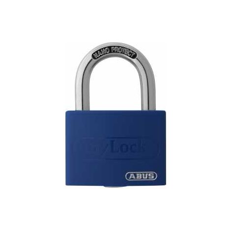 Zylindervorhangschloss T65AL/40 blau gl.Schlosskörper-B.43mm Alu.gl. (1/3)