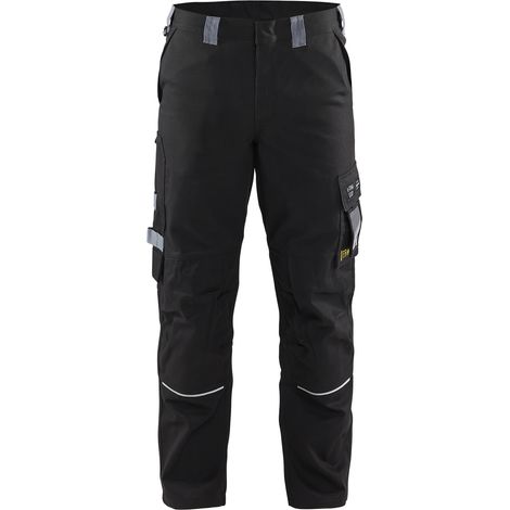 Arbeitshose feuerhemmend 1561 - Schwarz/Hellgrau 5XL - FR(60) - SE(C66) - Kurz